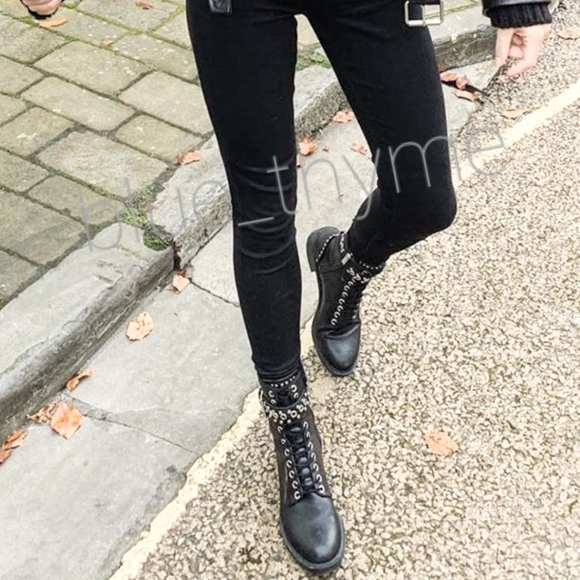 Zara LEATHER Studded Boots - Picture 3 of 14